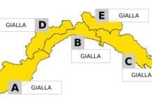 Liguria, allerta gialla su tutta la regione