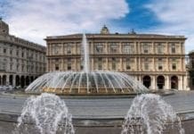 Genova, Piazza De Ferrari resterà illuminata anche nelle festività natalizie piazza De Ferrari fontana