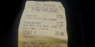 Portofino – Scontrino da 23 euro per un crodino e due cioccolate calde