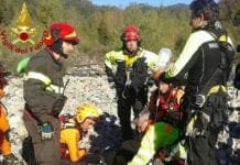Canoista soccorso dai vigili del fuoco a Brugnato