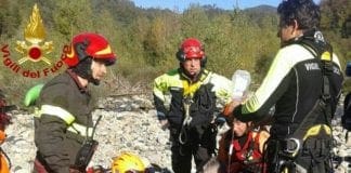 Canoista soccorso dai vigili del fuoco a Brugnato