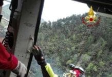 Orco Feglino, Vigili del Fuoco in azione per soccorrere turista caduto in mountain bike