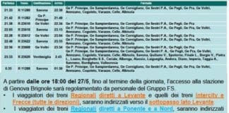 Papa Francesco a Genova, tutti gli orari dei treni in partenza dalla stazione Brignole