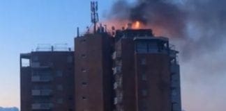 Arma di Taggia – Incendio nell’attico dell’ex Hotel Vittoria, due feriti