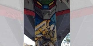 Genova, imbrattato il pilone dedicato a Jeeg Robot