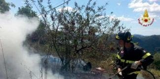 Incendi boschivi a La Spezia, intensa attività dei Vigili del Fuoco