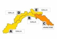 Maltempo in Liguria, Allerta Arancione sino alle 8 e poi Gialla sino alle 14