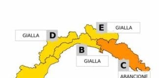 Maltempo in Liguria, Allerta Arancione sino alle 8 e poi Gialla sino alle 14