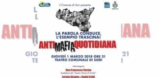 Sori, al Teatro Comunale una serata dedicata all’antimafia