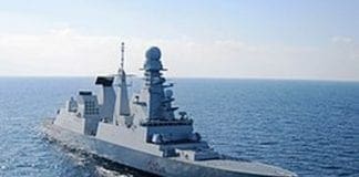 Cacciatorpediniere Caio Duilio in arrivo a Genova