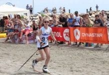 Sci di fondo sulla spiaggia di Laigueglia