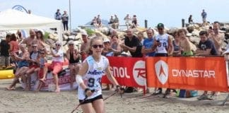 Sci di fondo sulla spiaggia di Laigueglia