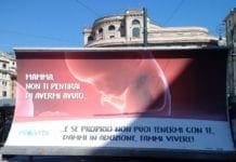 Manifesto anti aborto anche alla stazione di Genova Principe