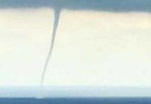 Tromba marina a Crevari, paura ma nessun danno