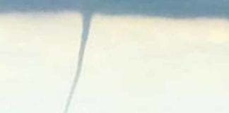 Tromba marina a Crevari, paura ma nessun danno