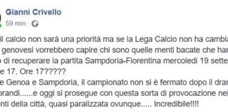 Ponte Morandi, la provocazione della Lega Calcio: Sampdoria-Fiorentina mercoledì 19 alle 17