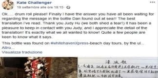 Caccia all’autore del messaggio d’amore in bottiglia, ma senza lieto fine