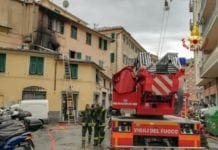 Nervi, incendio in via Oberdan: intervento dei Vigili del Fuoco
