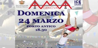 Porto Antico, spettacolo sul ghiaccio alla pista di pattinaggio in ricordo della tragedia del Ponte Morandi