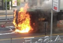Genova, bus a fuoco in corso Europa: traffico in tilt