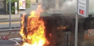 Genova – Autobus in fiamme in corso Europa