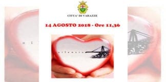 Varazze, raccoglimento in piazza per le vittime del Ponte Morandi