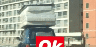 Genova – In Sopraelevata con cinque materassi sul tetto della macchina auto-sovraccarica