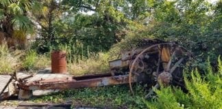 Cannone della Prima Guerra Mondiale trovato in un giardino