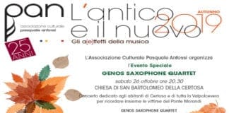 Genova Certosa, concerto dei Genos Saxophone Quartet in ricordo delle vittime del Ponte Morandi