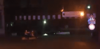 Maltempo a Genova – Vigili del Fuoco in gommone nel sottopasso di Brin sottopasso Brin allagato