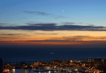 Congiunzione Luna, Giove e Venere nel cielo di Genova congiunzione luna giove venere