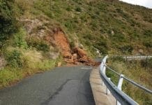 Apparizione, frana in via Lanfranco: strada chiusa