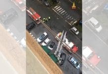 Maltempo a Genova – Crolla cornicione in corso Sardegna