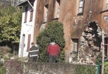 Maltempo in Liguria – Crolla parte di una casa a Sori, strada chiusa sori crollo edificio Caneva