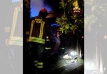 Fabiano Basso, fiamme nel capanno degli attrezzi: intervento dei Vigili del Fuoco