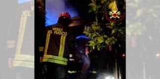 Fabiano Basso, fiamme nel capanno degli attrezzi: intervento dei Vigili del Fuoco