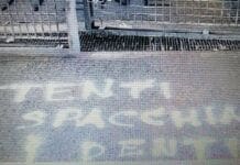 Genoa – Scritte minacciose al Signorini di Pegli scritta genoa campo allenamento Signorini Pegli