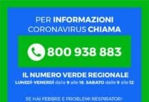 Coronavirus – Nuovo numero verde per informazioni attivo in Liguria