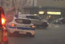 Maltempo – Pioggia e vento forte, allagamenti e alberi caduti. Sale il Bisagno