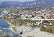Crolla ponte tra Santo Stefano Magra e Albiano