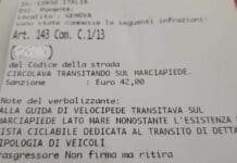 Genova – Multe alle bici sul marciapiede di corso Italia: ora c’è la pista ciclabile multa bicicletta corso Italia