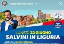 Matteo Salvini in visita al nuovo Ponte per Genova, ma sbaglia indirizzo Matteo Salvini sbaglia indirizzo