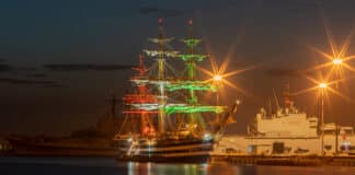 Ponte San Giorgio, anche la nave Amerigo Vespucci all’inaugurazione