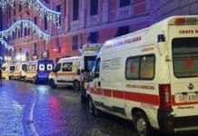 Corteo di ambulanze in via Cairoli – Trasferimento di pazienti da una struttura ambulanze di via Cairoli