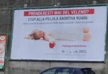 Manifesto contro la pillola RU486 a Genova, lo sdegno delle donne pillola ru486 manifesto