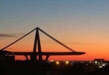 ponte morandi tramonto