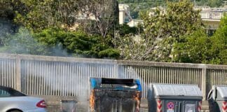 Quinto – Cassonetto in fiamme in via Gianelli – VIDEO