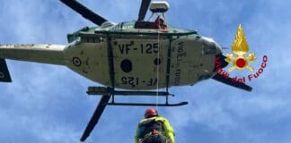 Finale Ligure, ancora rocciatore ferito, arriva l’elicottero elicottero vigili del fuoco