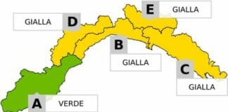 Allerta gialla per temporali in Liguria allerta gialla D, B, E, C