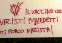 No Vax, carabinieri fermano presunto autore delle scritte contro vaccini e politici no vax scritte camporosso
